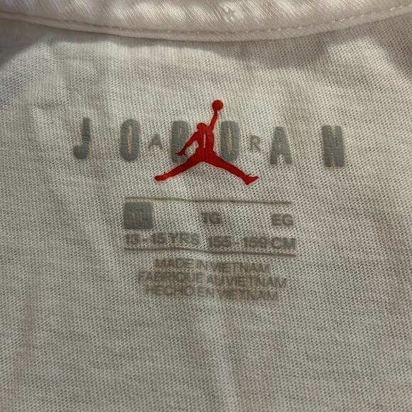 Nike Jordan size 13–15, pink & white cotton T-shirt - Picture 2 of 5